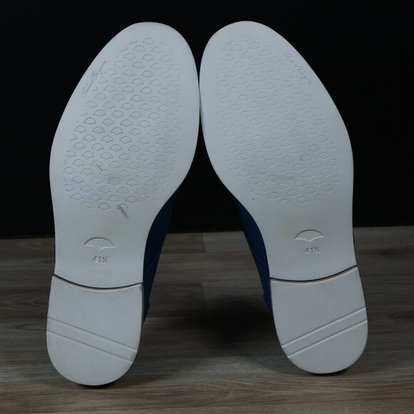 Robert Clergerie Shoes Mens Size 8.5 Blue White Derby Leather‎ Plain Toe France - Picture 6 of 8